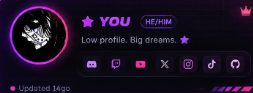 Example customized profile card