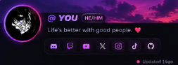 Example customized profile card